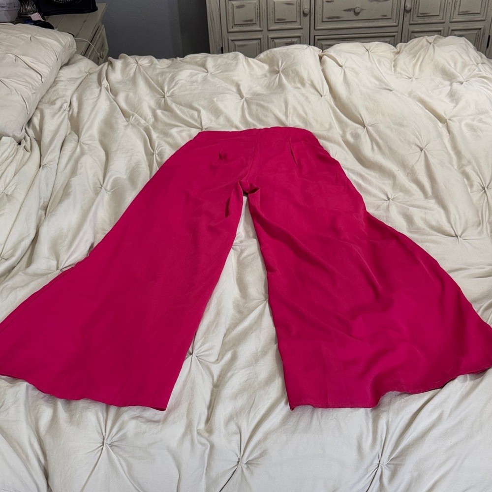 SHEIN Hot Pink Wide Leg Pants